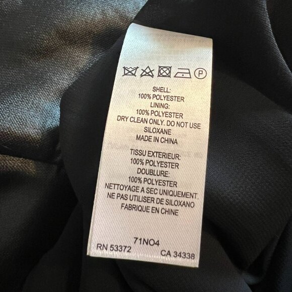 French Connection Faux Leather Black Drape Dress - size 10 - Picture 6 of 6